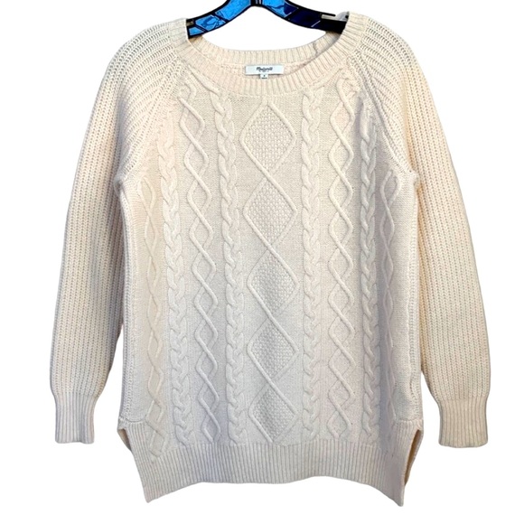Madewell wool cable knit sweater cream/ivory Small